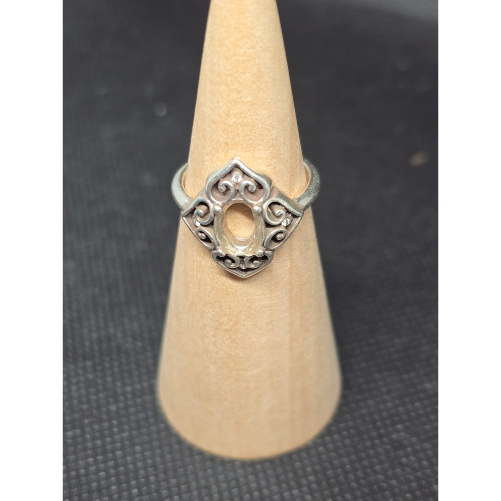 VTG Brighton Sterling Silver Filigree Scroll Ring Size 6 Boho Ornate Oval
